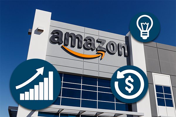 Amazon warehouse with logo