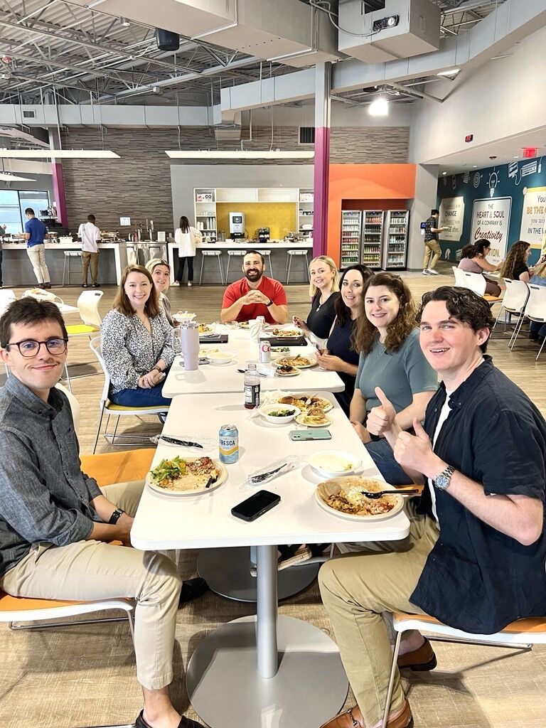 Group of people eating lunch